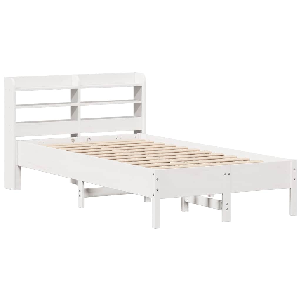 Cadre de lit sans matelas blanc 100x200 cm bois de pin massif - XIOS