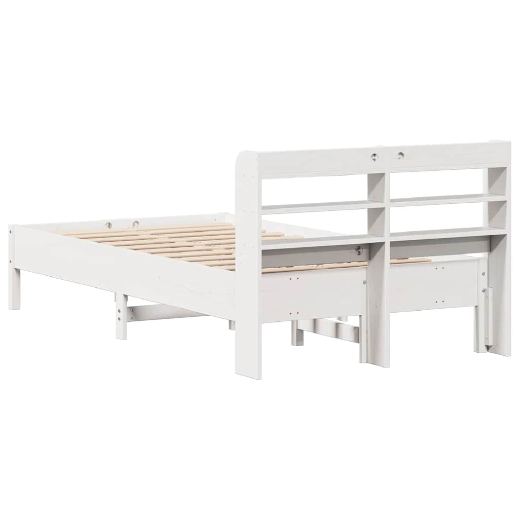 Cadre de lit sans matelas blanc 100x200 cm bois de pin massif - XIOS