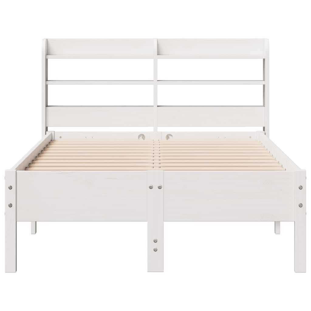 Cadre de lit sans matelas blanc 90x200 cm bois de pin massif - XIOS