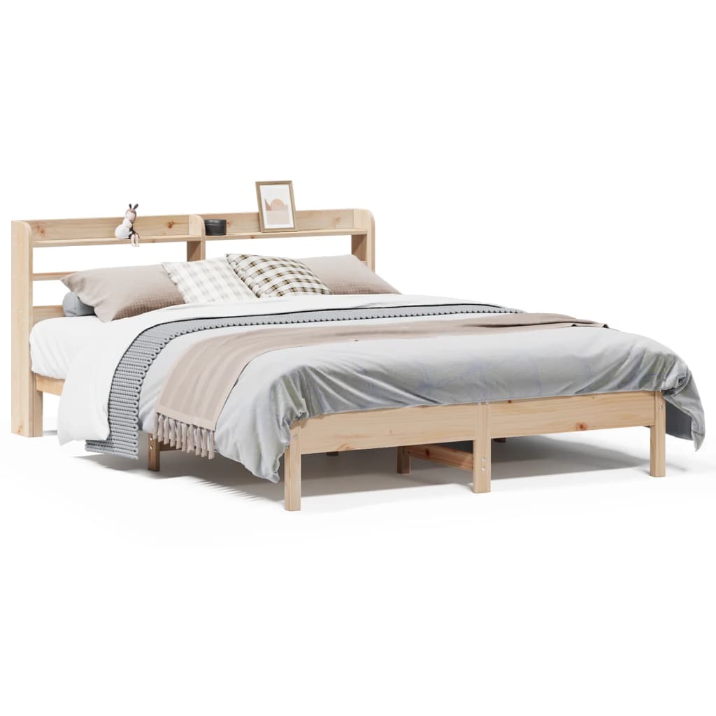 Cadre de lit sans matelas 140x190 cm bois de pin massif - XIOS
