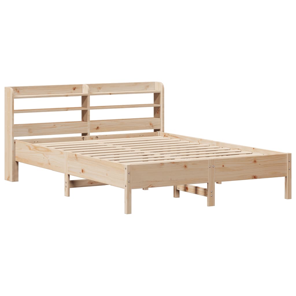 Cadre de lit sans matelas 140x190 cm bois de pin massif - XIOS