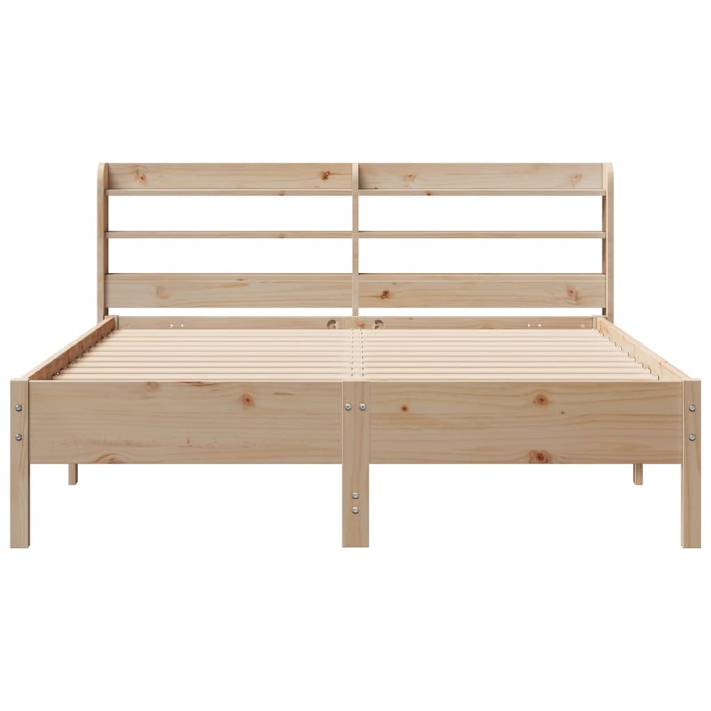 Cadre de lit sans matelas 140x190 cm bois de pin massif - XIOS