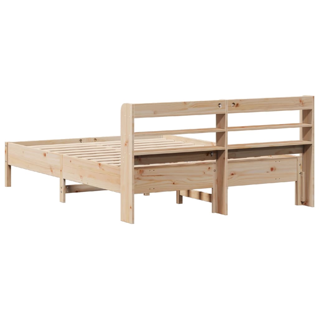 Cadre de lit sans matelas 140x190 cm bois de pin massif - XIOS