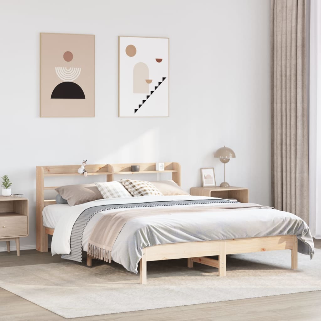 Cadre de lit sans matelas 140x190 cm bois de pin massif - XIOS