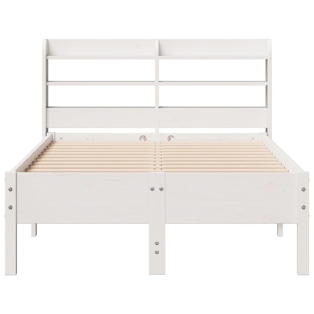 Cadre de lit sans matelas blanc 120x190 cm bois de pin massif - XIOS