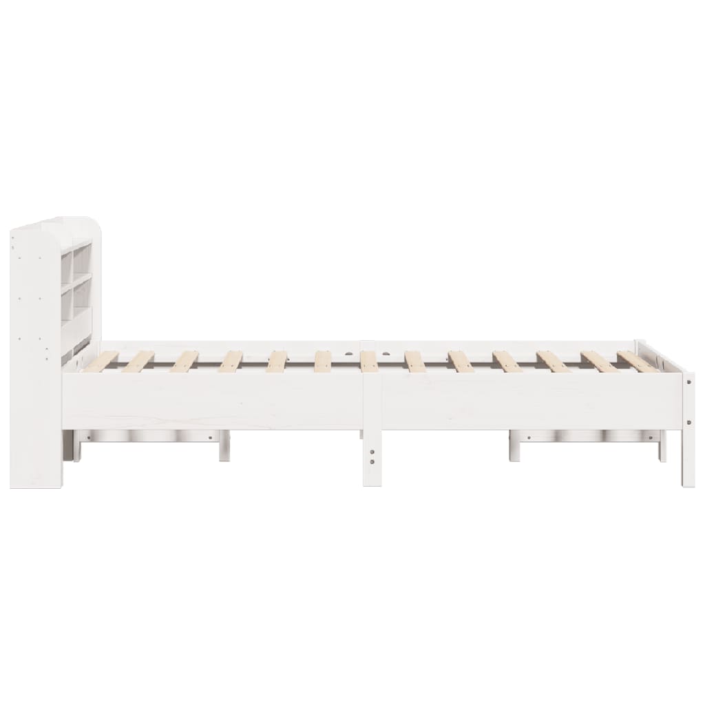 Cadre de lit sans matelas blanc 120x190 cm bois de pin massif - XIOS