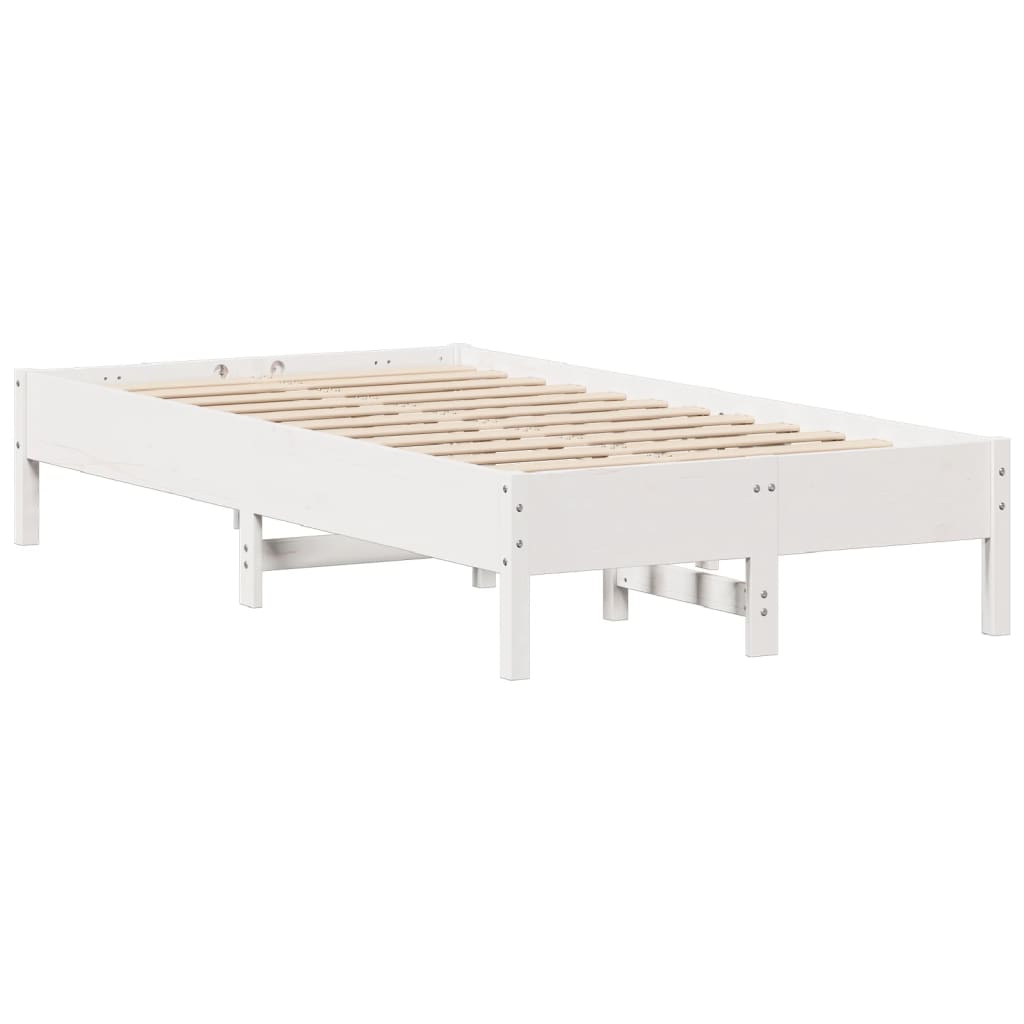 Cadre de lit sans matelas blanc 120x190 cm bois de pin massif - XIOS