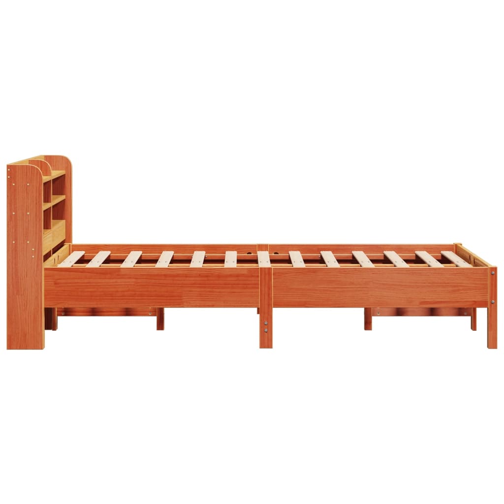 Cadre de lit sans matelas cire marron 120x190cm bois pin massif - XIOS