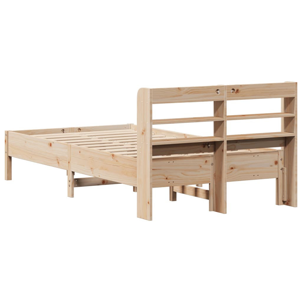 Cadre de lit sans matelas 75x190 cm bois de pin massif - XIOS