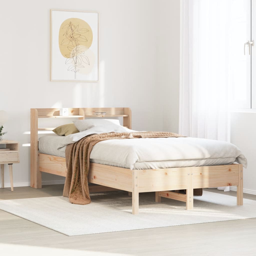 Cadre de lit sans matelas 75x190 cm bois de pin massif - XIOS