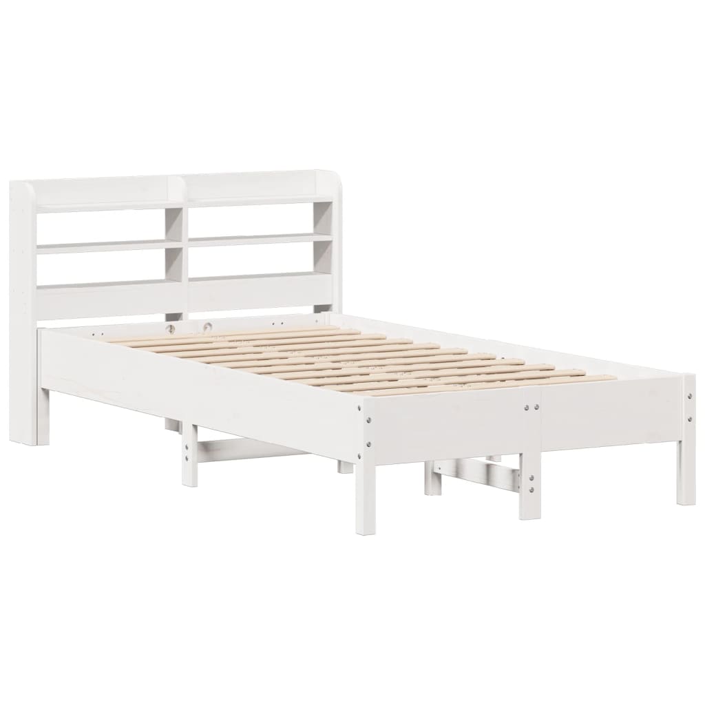 Cadre de lit sans matelas blanc 75x190 cm bois de pin massif - XIOS