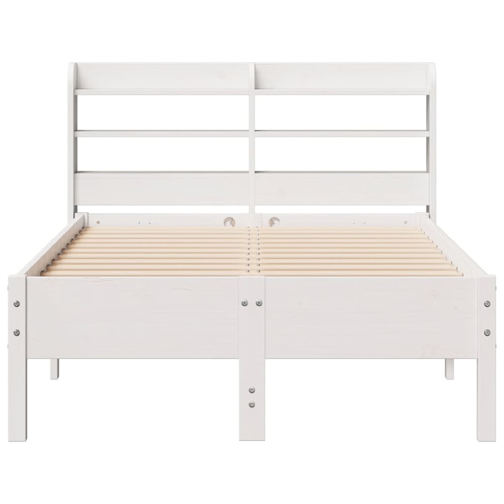 Cadre de lit sans matelas blanc 75x190 cm bois de pin massif - XIOS