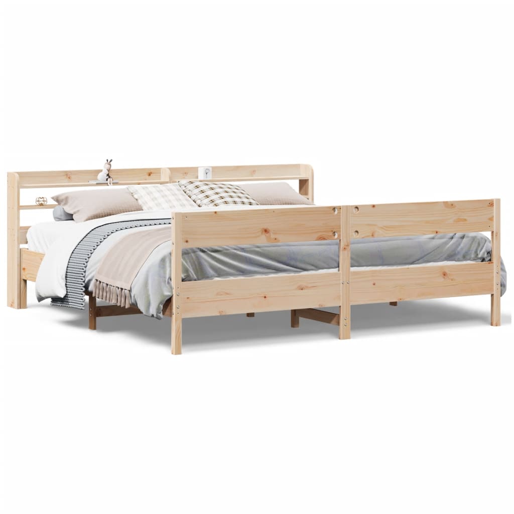 Cadre de lit sans matelas 180x200 cm bois massif de pin - XIOS