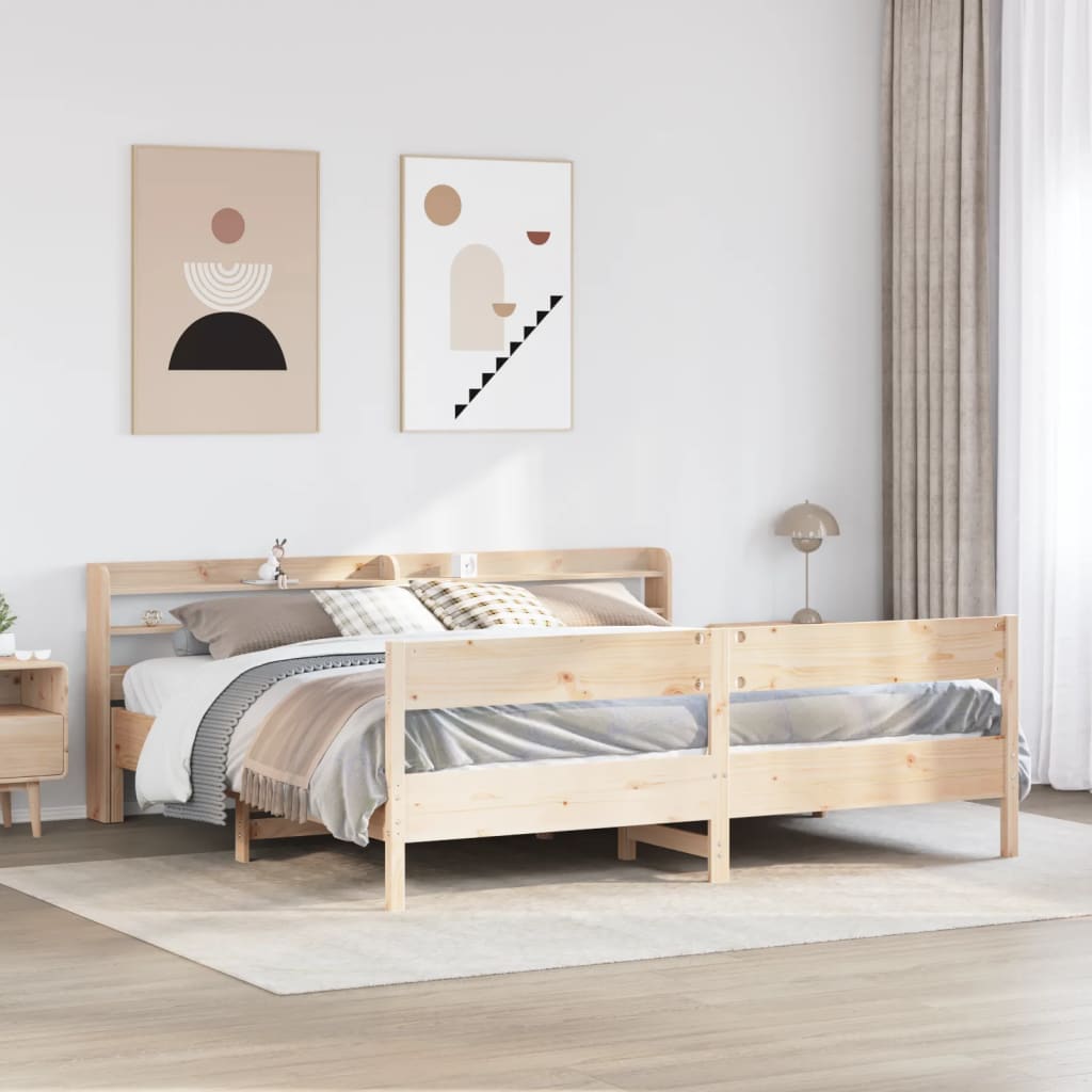 Cadre de lit sans matelas 180x200 cm bois massif de pin - XIOS