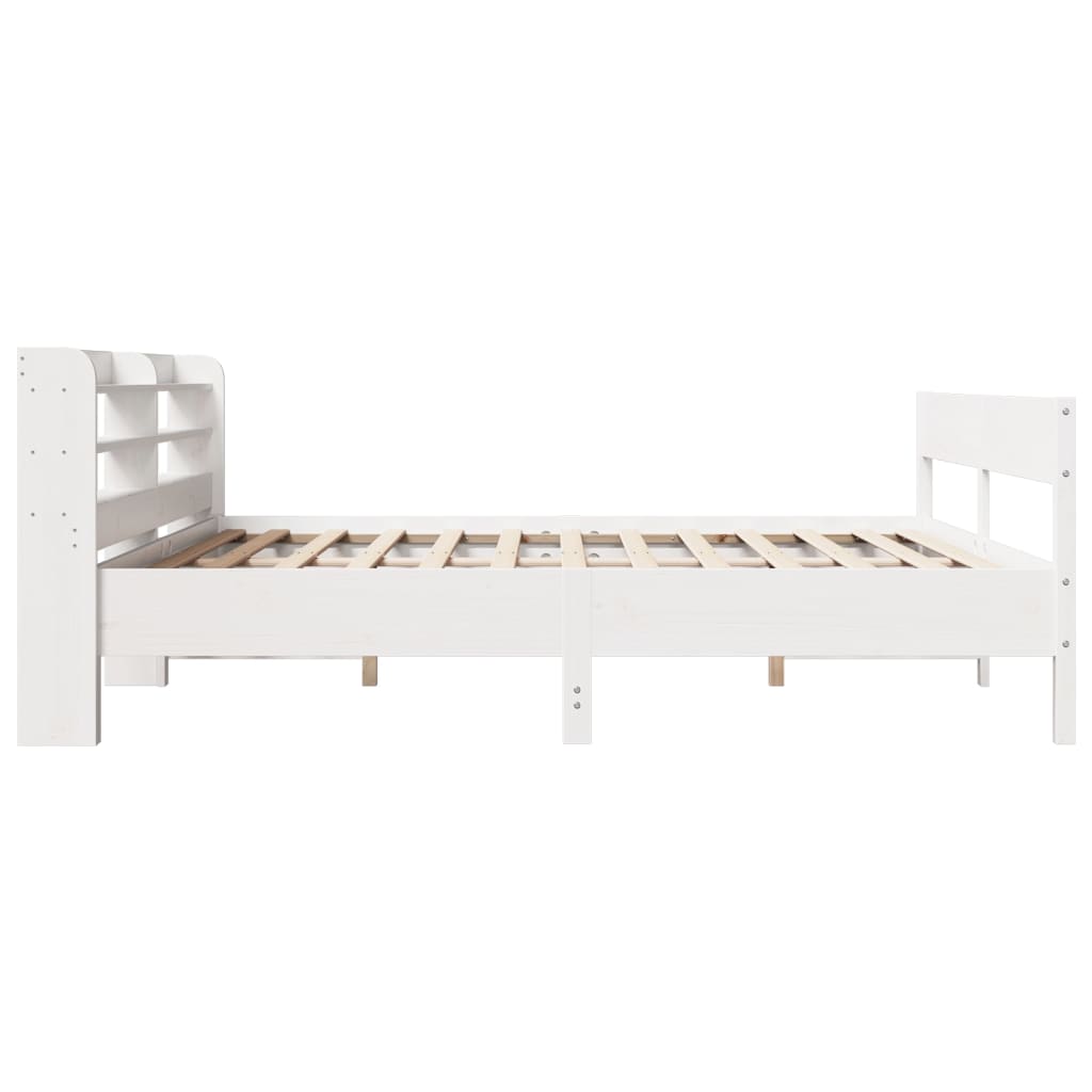 Cadre de lit sans matelas blanc 180x200 cm bois massif de pin - XIOS