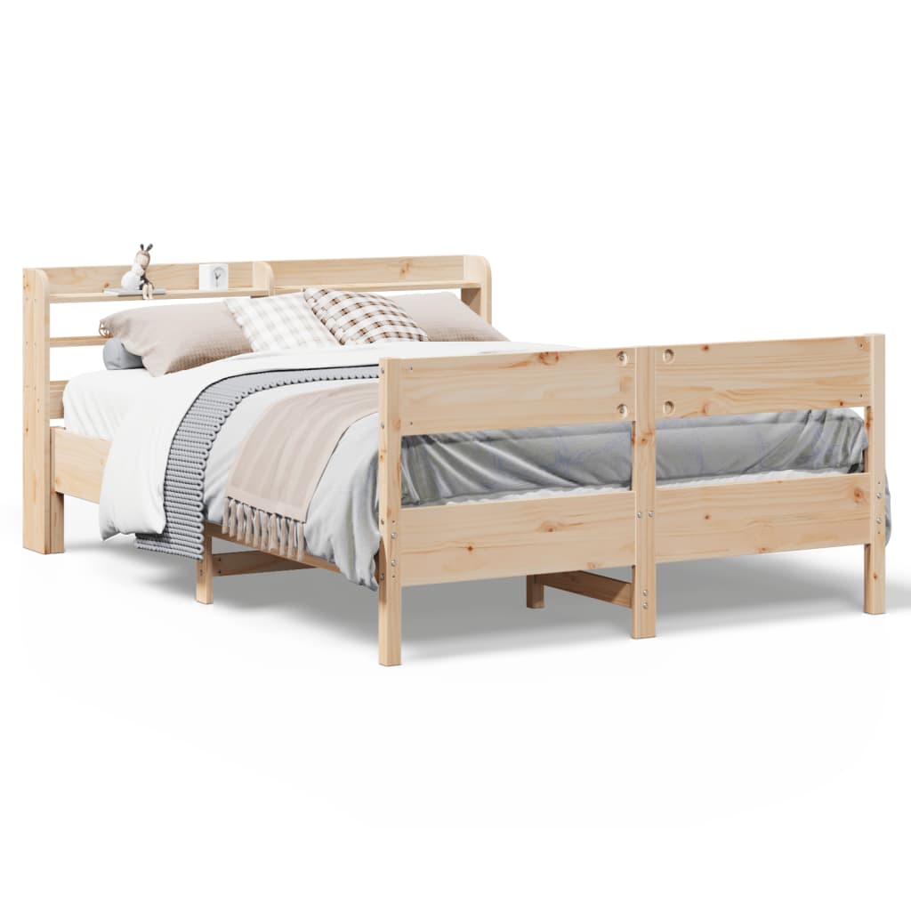 Cadre de lit sans matelas 140x200 cm bois massif de pin - XIOS