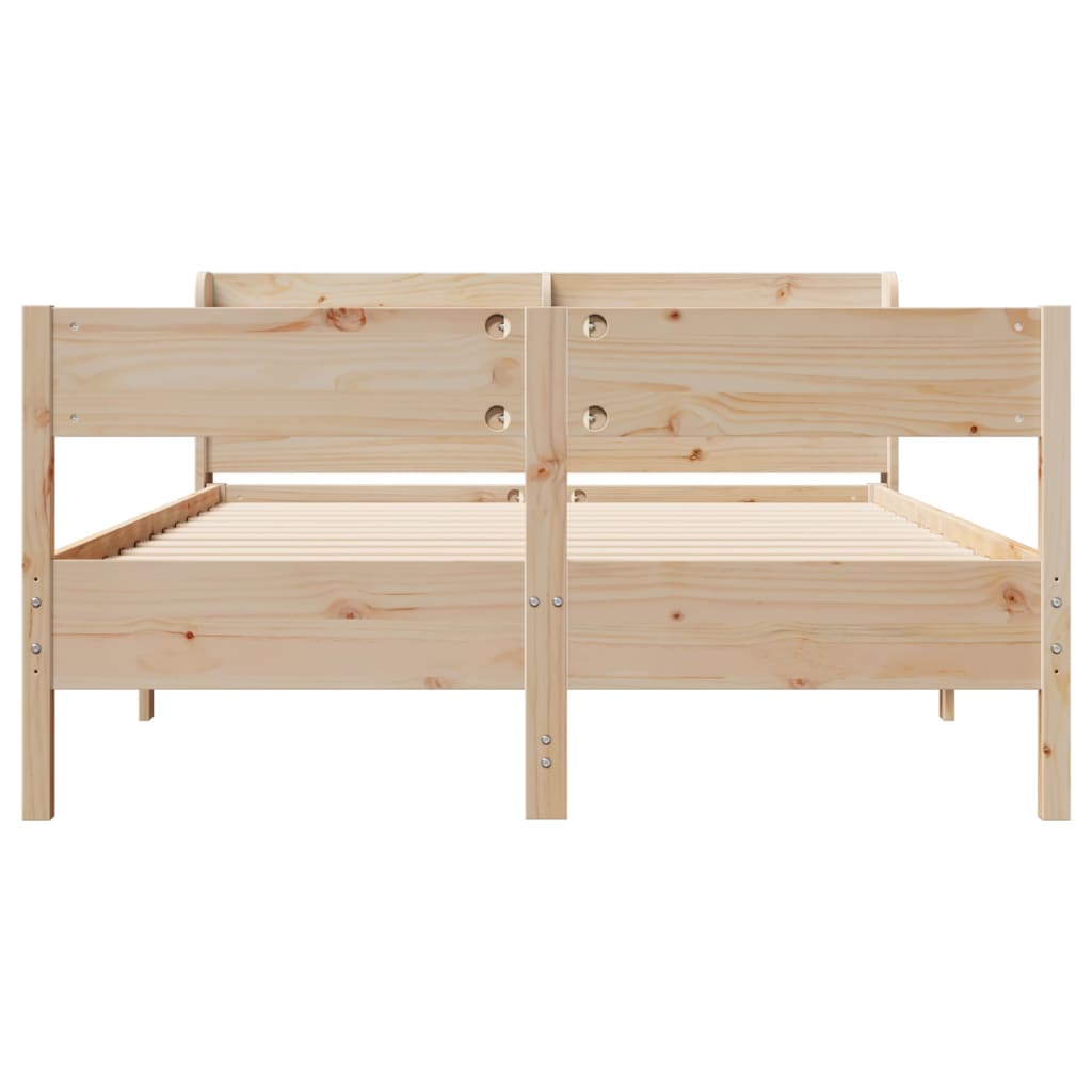 Cadre de lit sans matelas 140x200 cm bois massif de pin - XIOS