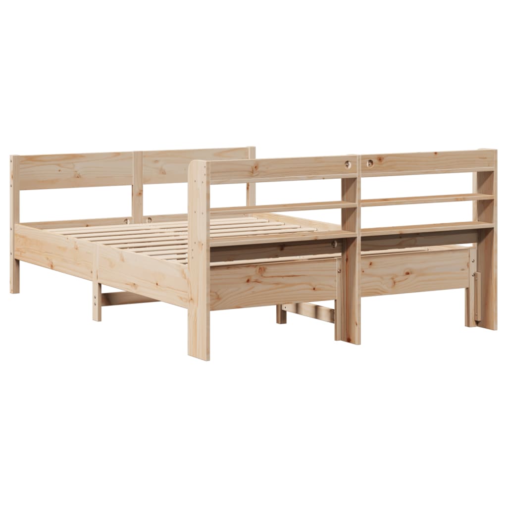 Cadre de lit sans matelas 140x200 cm bois massif de pin - XIOS