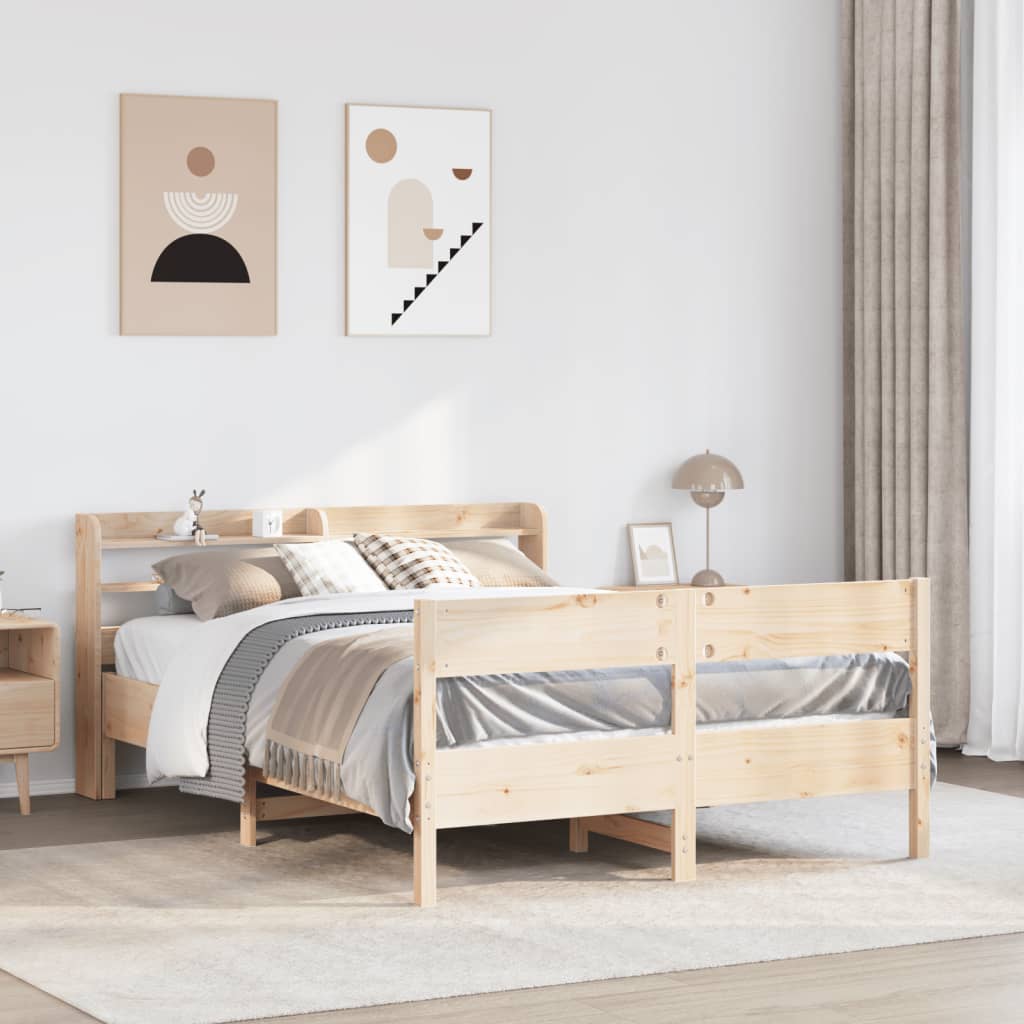Cadre de lit sans matelas 140x200 cm bois massif de pin - XIOS