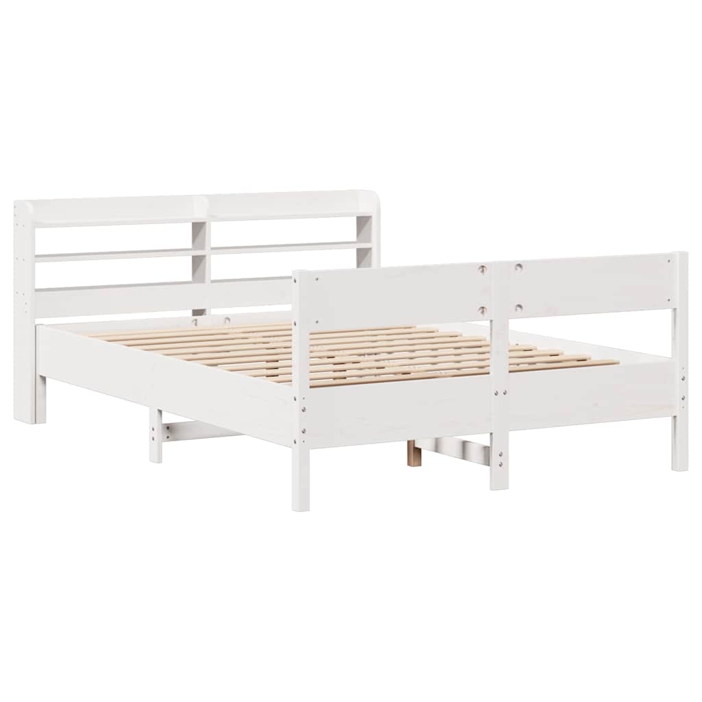 Cadre de lit sans matelas blanc 120x200 cm bois de pin massif - XIOS