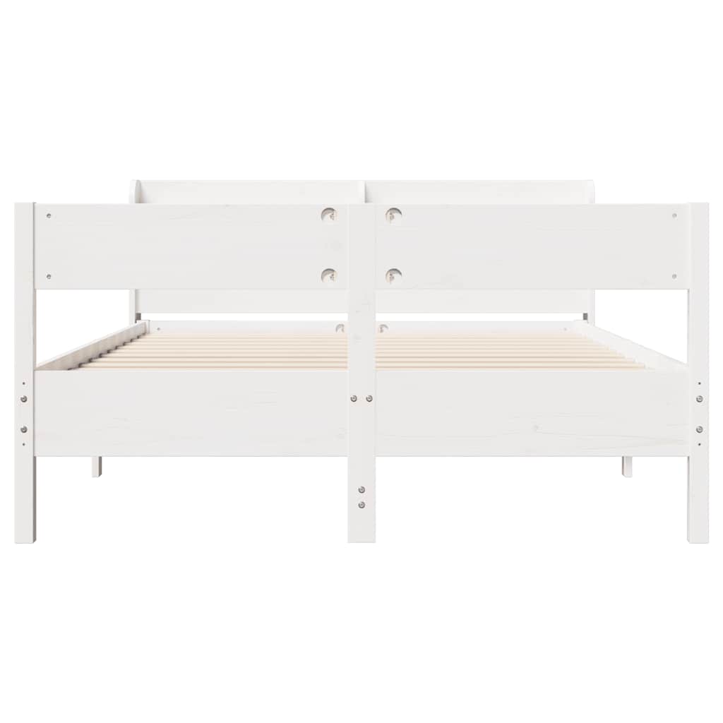 Cadre de lit sans matelas blanc 120x200 cm bois de pin massif - XIOS