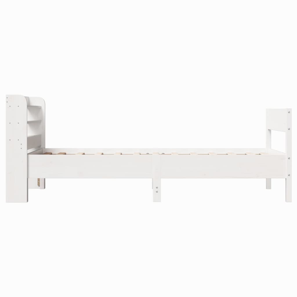 Cadre de lit sans matelas blanc 100x200 cm bois de pin massif - XIOS