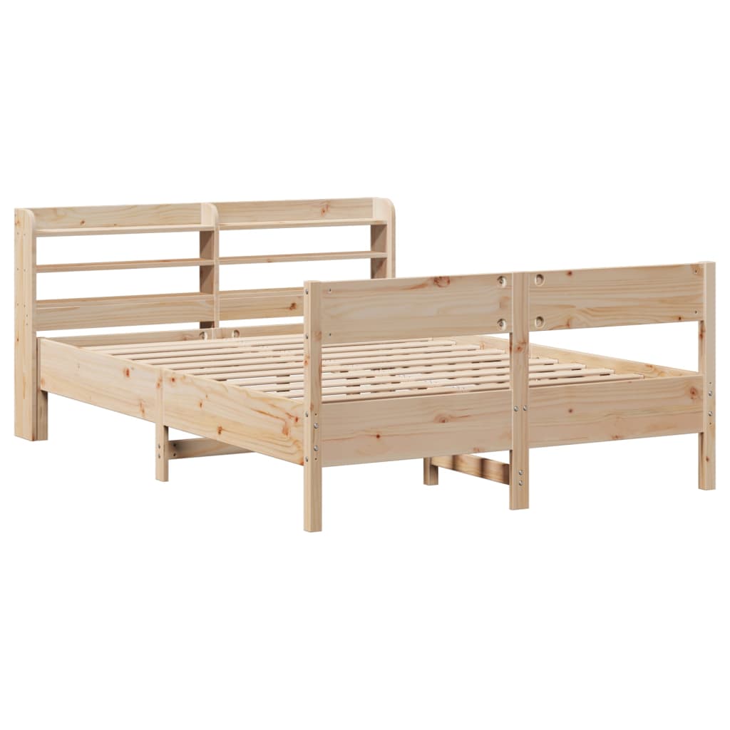 Cadre de lit sans matelas 140x190 cm bois de pin massif - XIOS