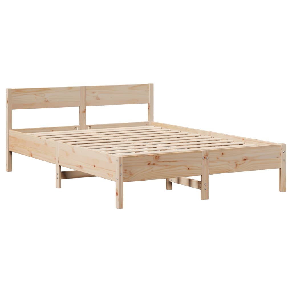 Cadre de lit sans matelas 140x190 cm bois de pin massif - XIOS