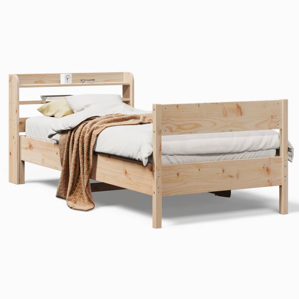 Cadre de lit sans matelas 75x190 cm bois de pin massif - XIOS