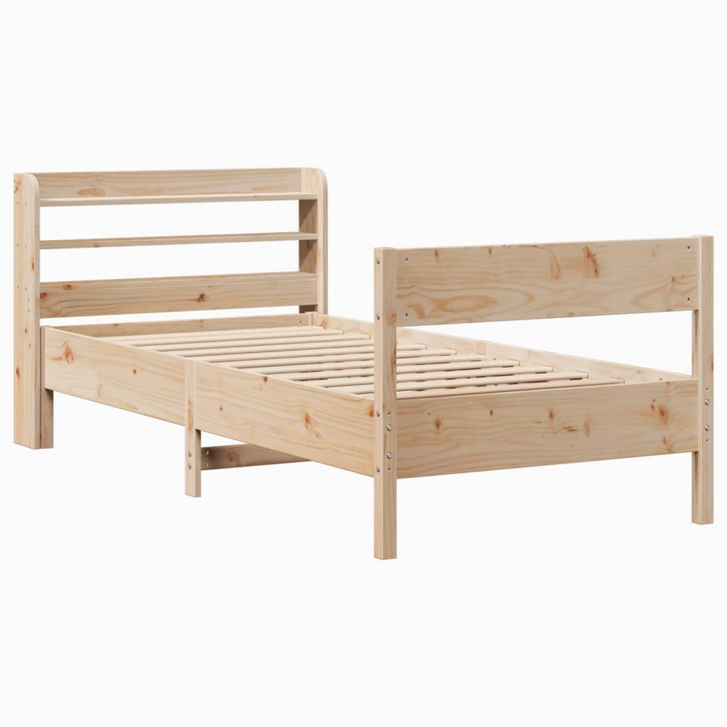 Cadre de lit sans matelas 75x190 cm bois de pin massif - XIOS