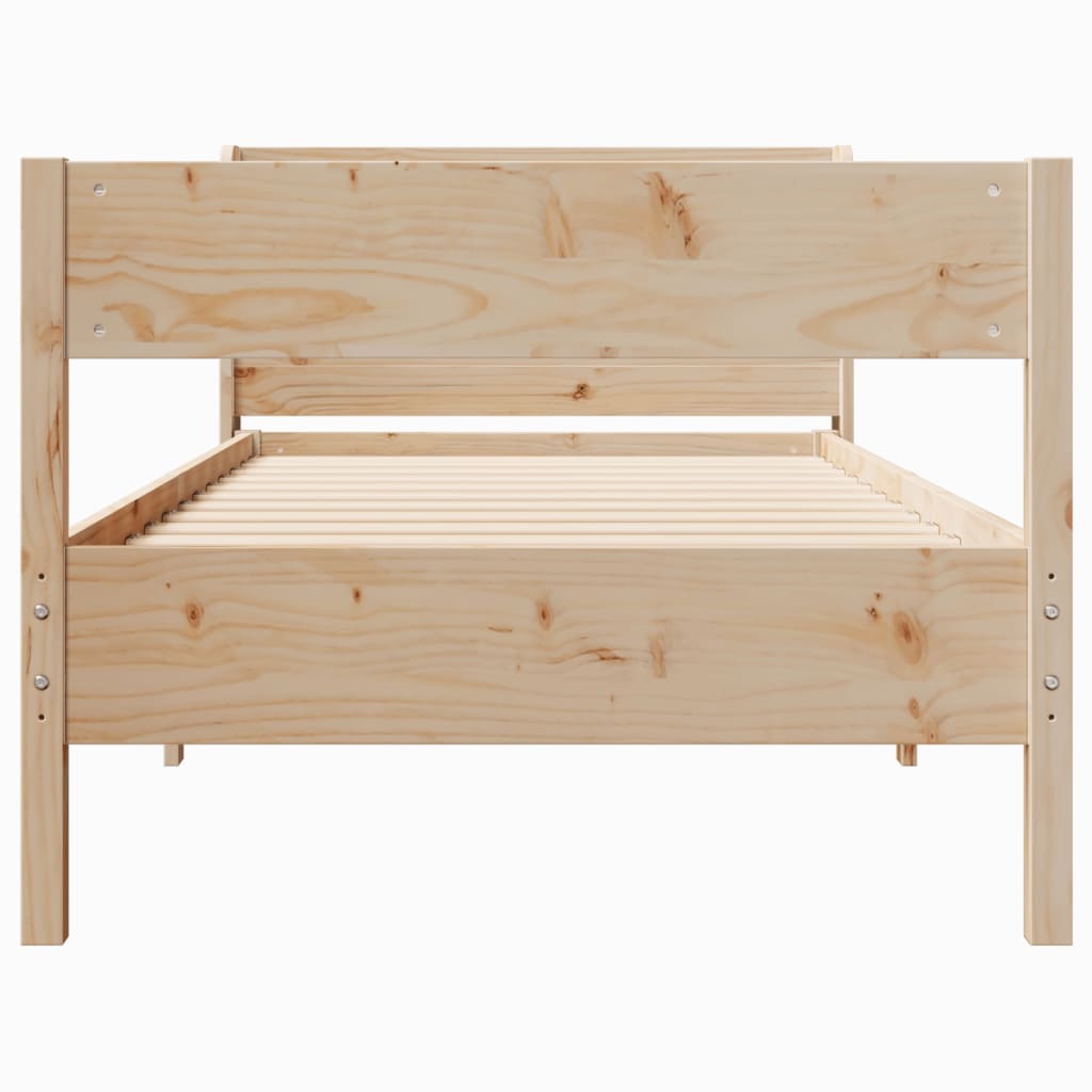 Cadre de lit sans matelas 75x190 cm bois de pin massif - XIOS