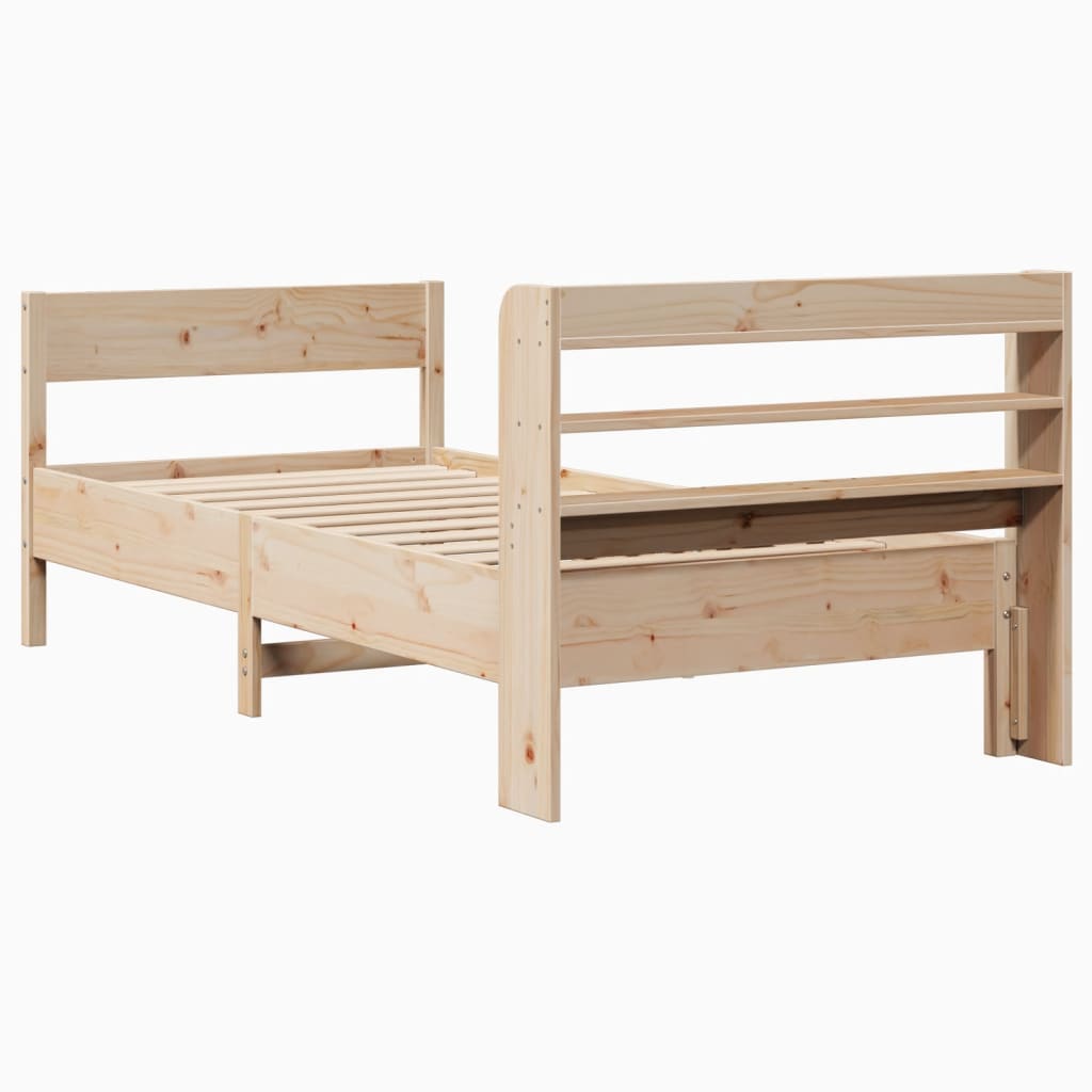 Cadre de lit sans matelas 75x190 cm bois de pin massif - XIOS