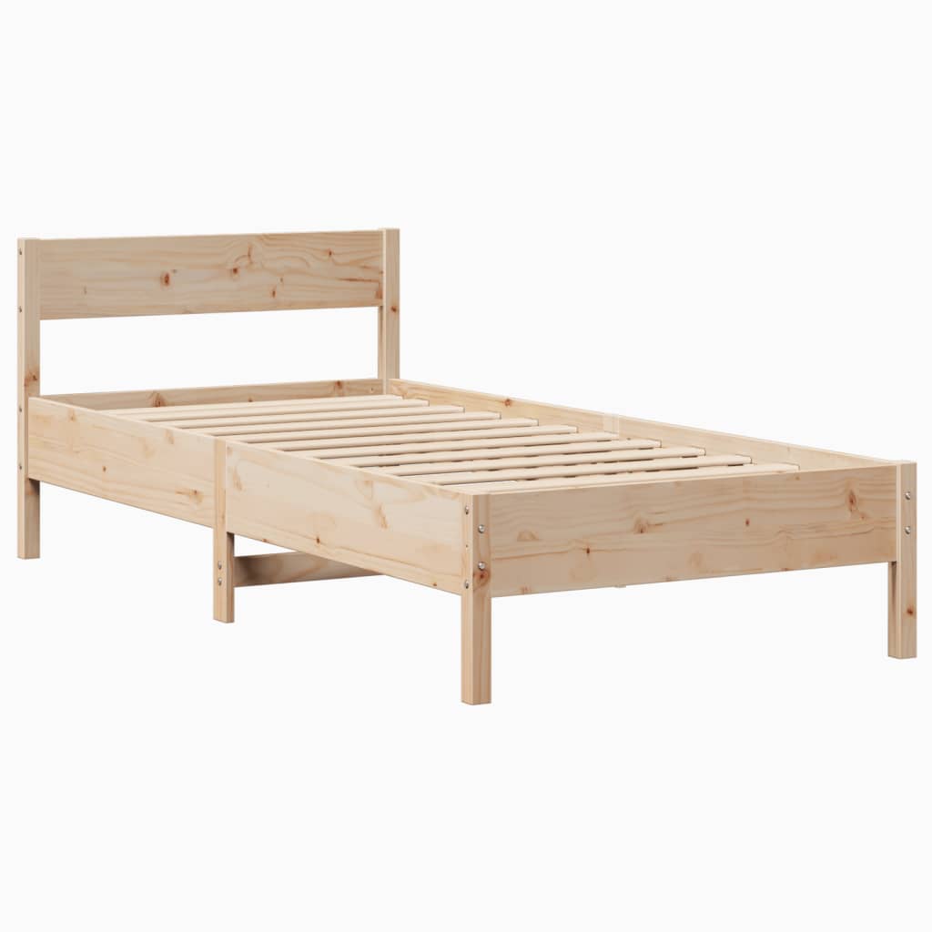 Cadre de lit sans matelas 75x190 cm bois de pin massif - XIOS