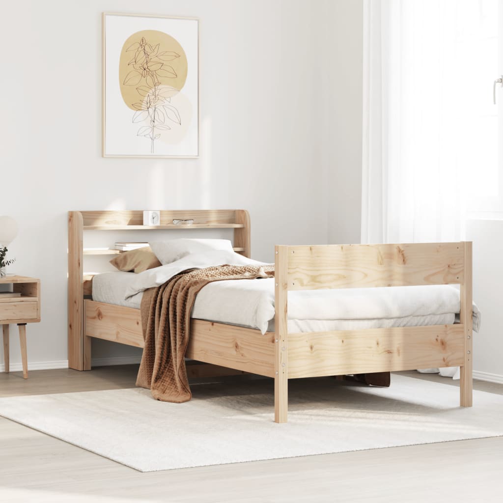 Cadre de lit sans matelas 75x190 cm bois de pin massif - XIOS