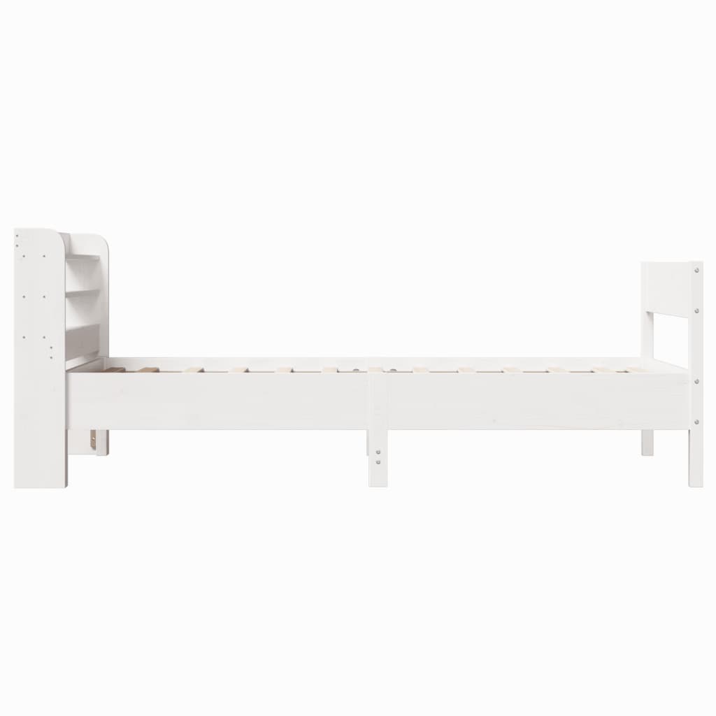Cadre de lit sans matelas blanc 75x190 cm bois de pin massif - XIOS