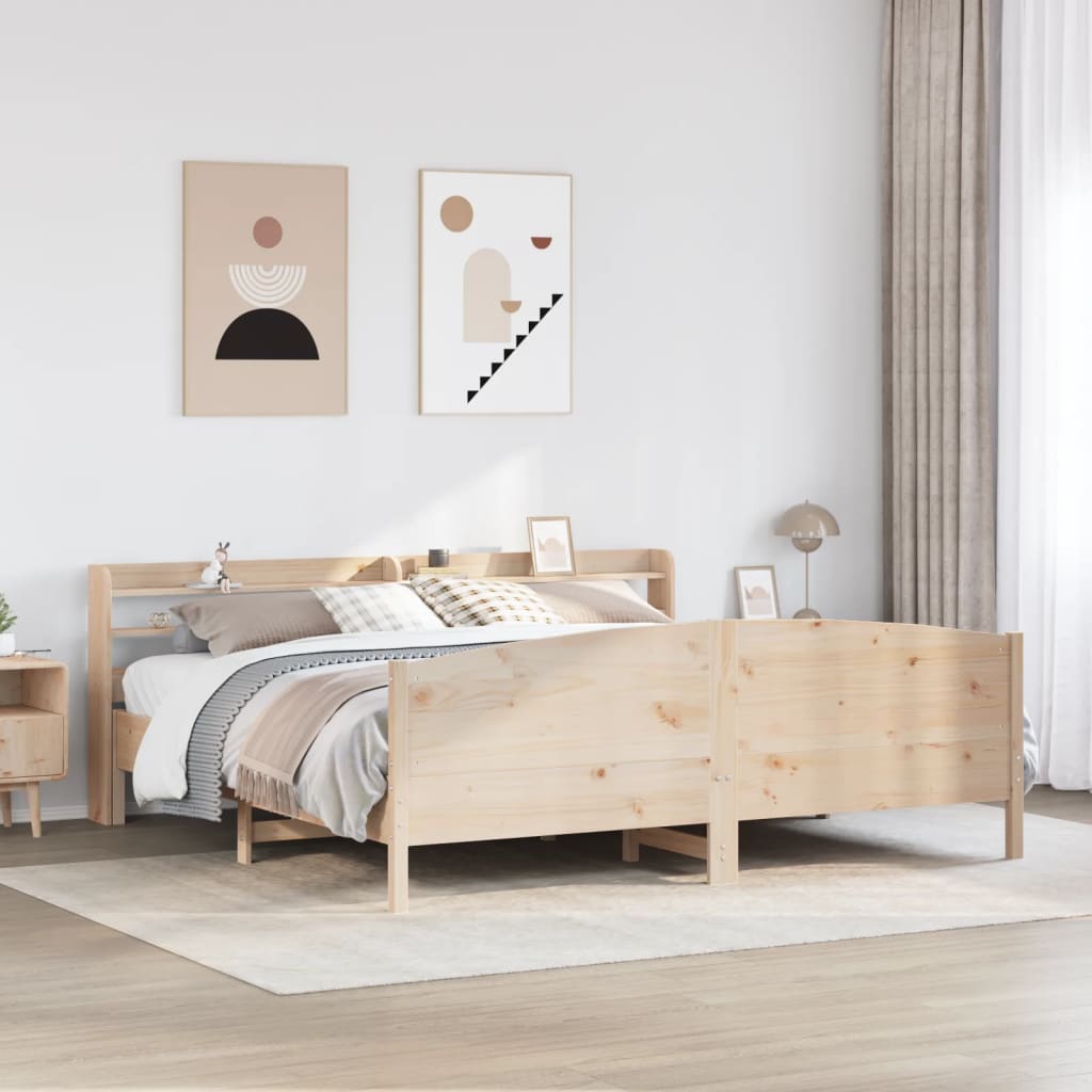 Cadre de lit sans matelas 180x200 cm bois massif de pin - XIOS