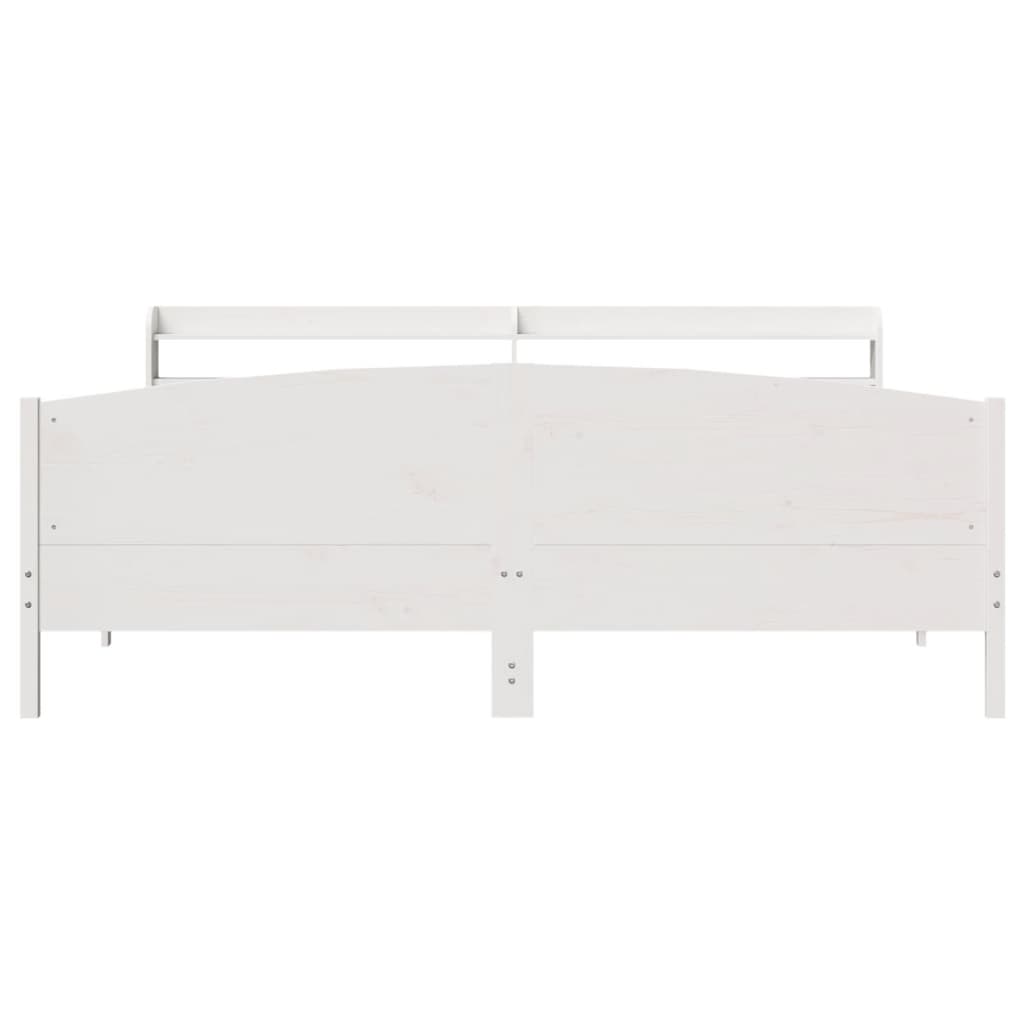 Cadre de lit sans matelas blanc 180x200 cm bois massif de pin - XIOS