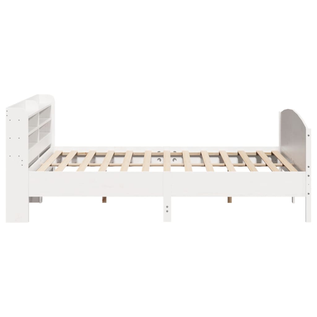 Cadre de lit sans matelas blanc 180x200 cm bois massif de pin - XIOS