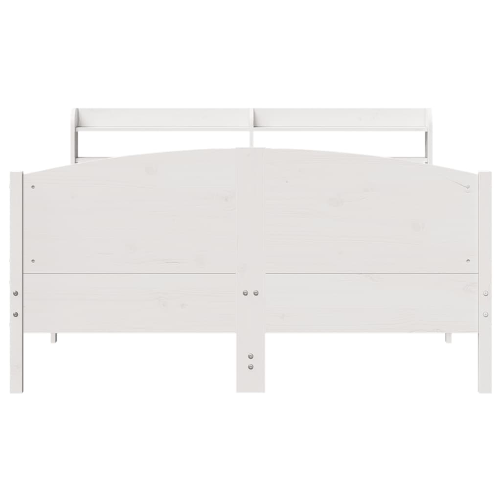 Cadre de lit sans matelas blanc 150x200 cm bois de pin massif - XIOS