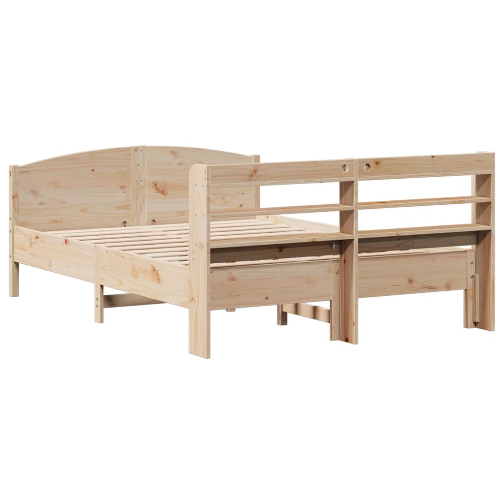 Cadre de lit sans matelas 140x200 cm bois massif de pin - XIOS