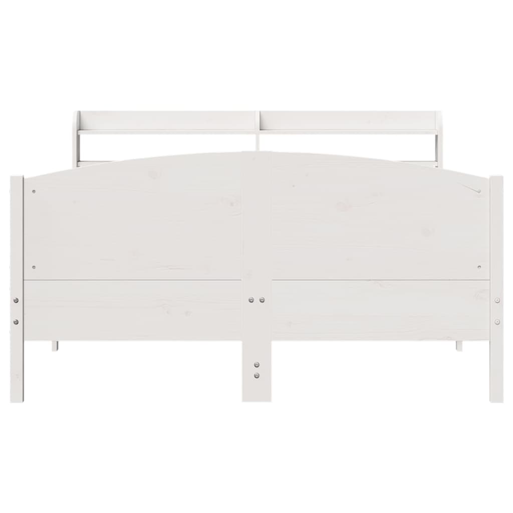 Cadre de lit sans matelas blanc 135x190 cm bois de pin massif - XIOS