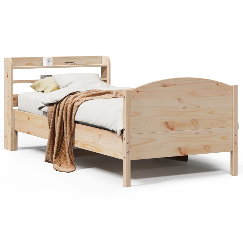 Cadre de lit sans matelas 100x200 cm bois massif de pin - XIOS