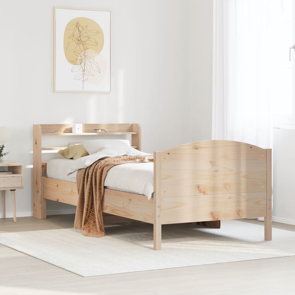 Cadre de lit sans matelas 100x200 cm bois massif de pin - XIOS