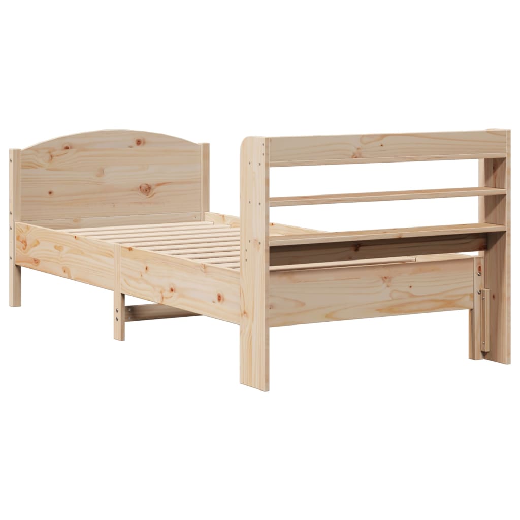 Cadre de lit sans matelas 75x190 cm bois de pin massif - XIOS