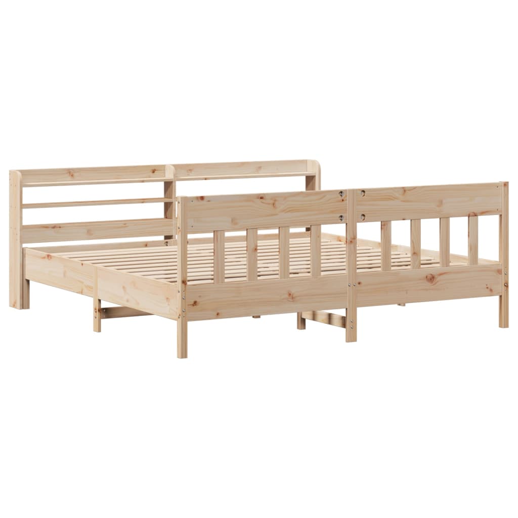 Cadre de lit sans matelas 200x200 cm bois massif de pin - XIOS