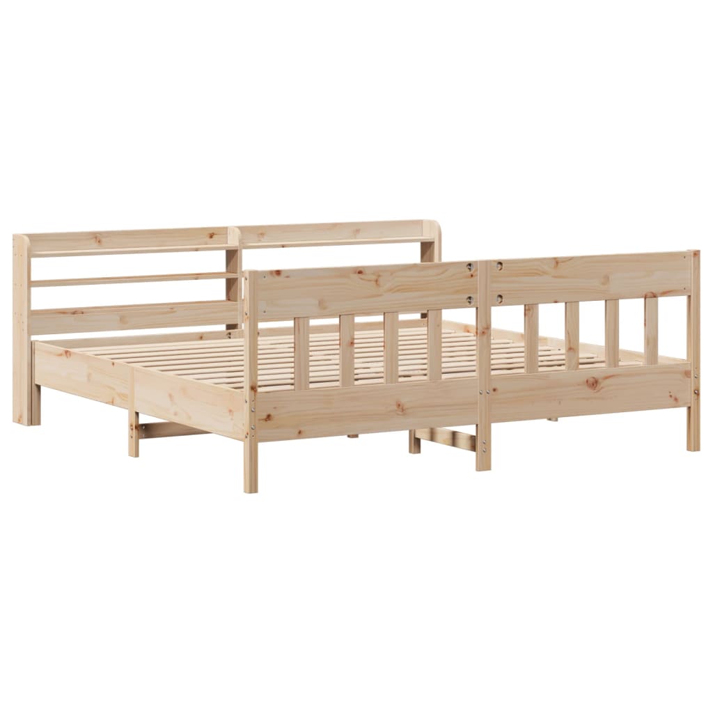 Cadre de lit sans matelas 180x200 cm bois massif de pin - XIOS