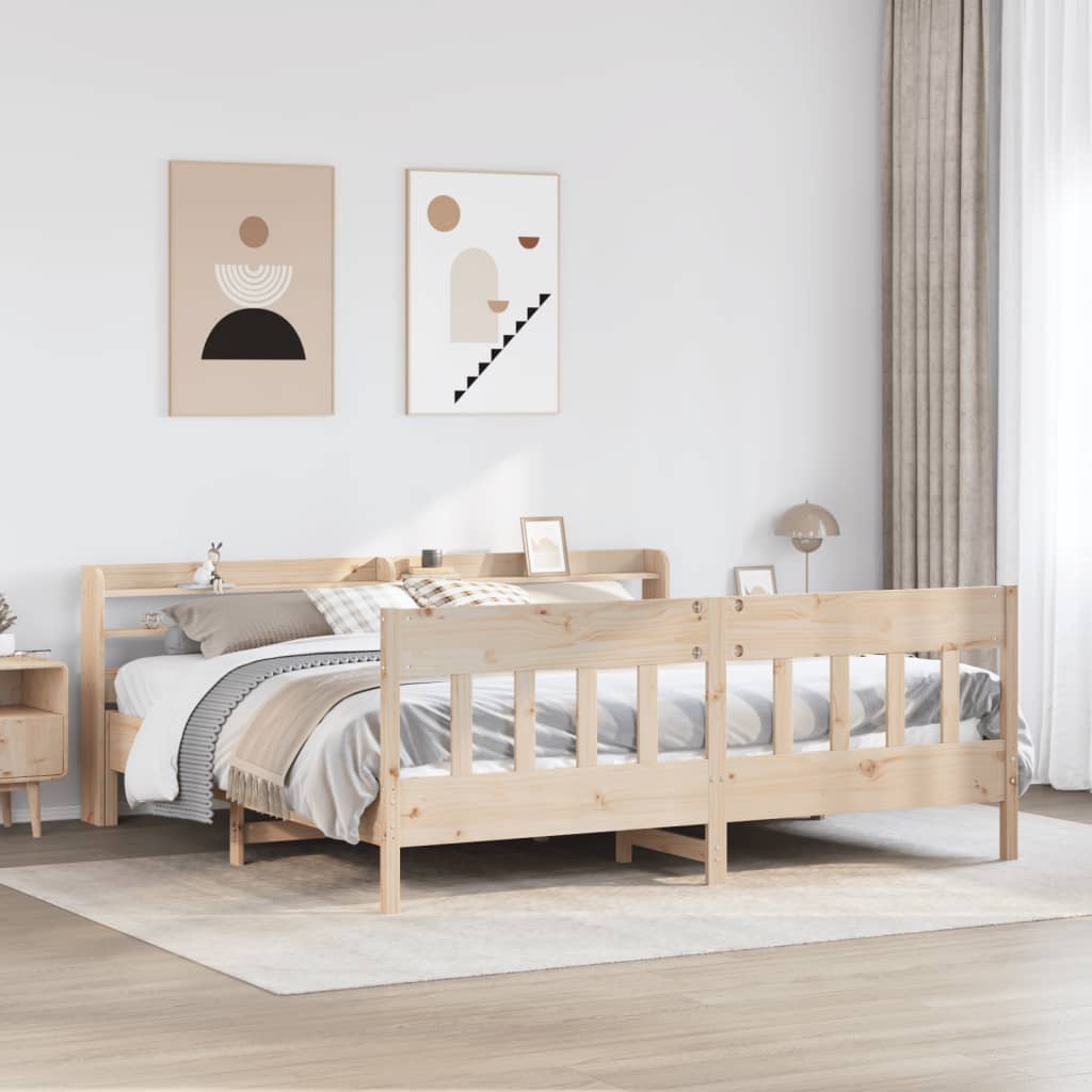 Cadre de lit sans matelas 180x200 cm bois massif de pin - XIOS