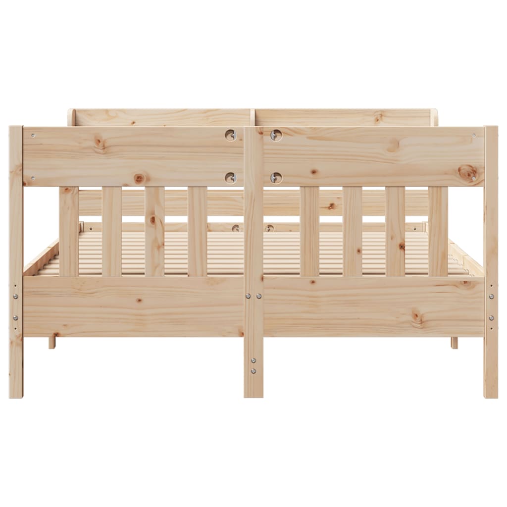 Cadre de lit sans matelas 160x200 cm bois massif de pin - XIOS