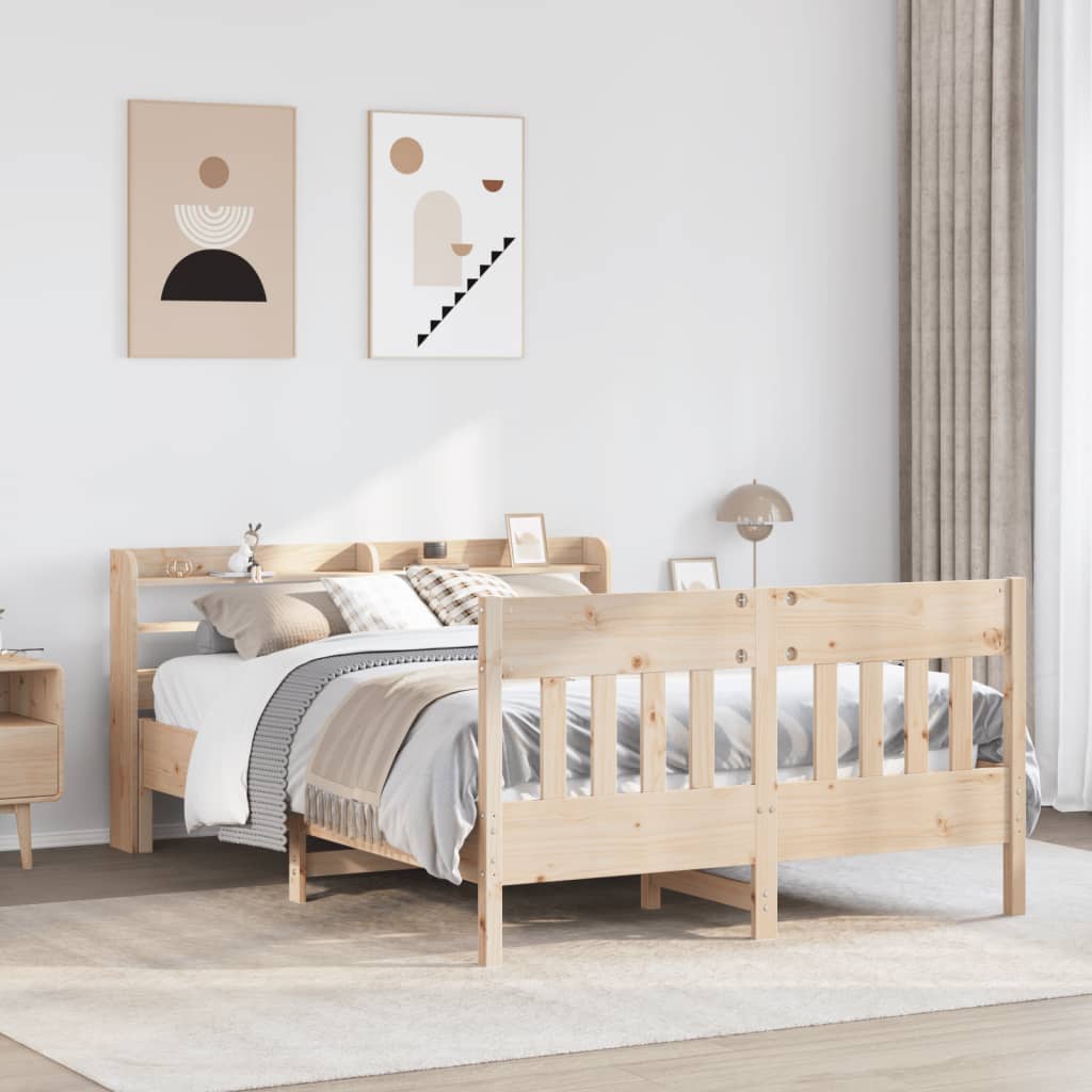 Cadre de lit sans matelas 160x200 cm bois massif de pin - XIOS