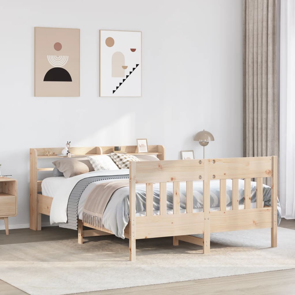 Cadre de lit sans matelas 150x200 cm bois de pin massif - XIOS